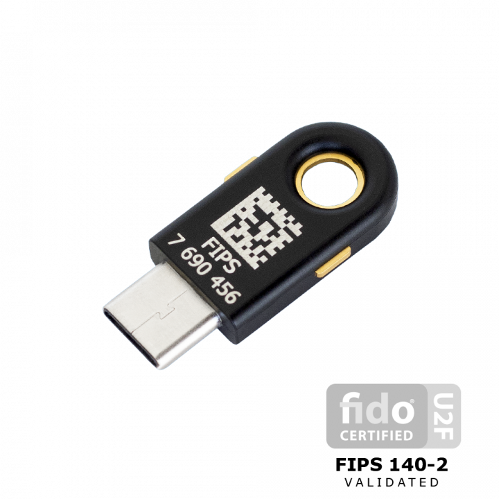 YubiKey C FIPS ззаду