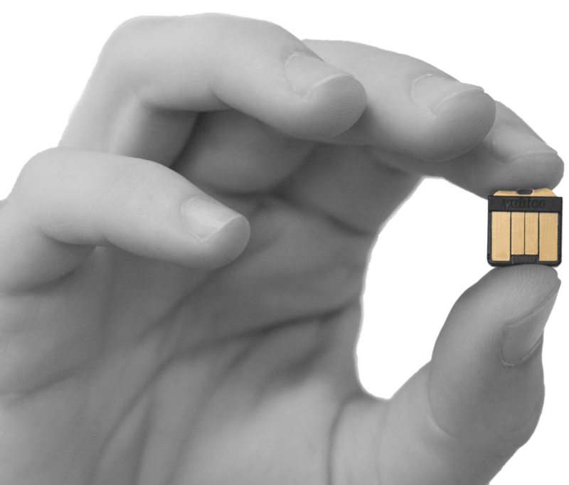 YubiHSM 2 in a hand